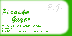 piroska gayer business card